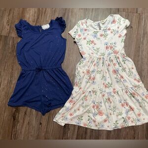 Kohl's Blue Romper and Floral Dress Set